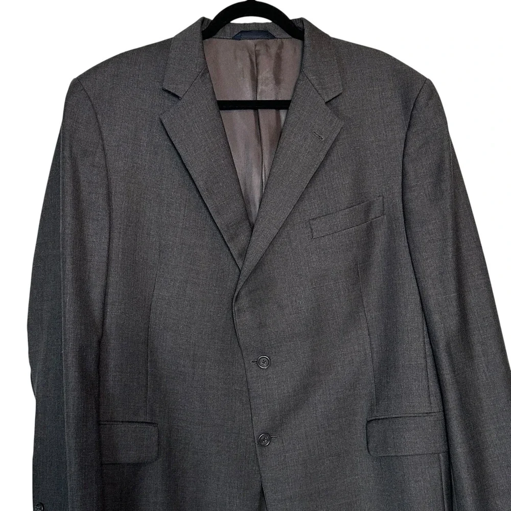 Burberry London Men Blazer XB55 44R‎ Gray Wool Two Button Blue Tone Sport Coat